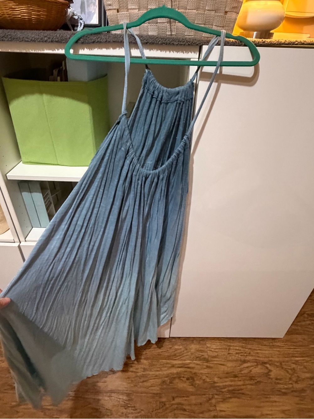 Urban Outfitters (Ecote) Sexy Open Back Light Blue Crinkle Halter Summer Dress